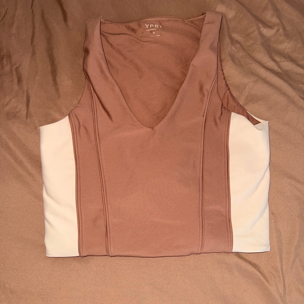 Abercrombie & Fitch Tan and Cream Crop Top